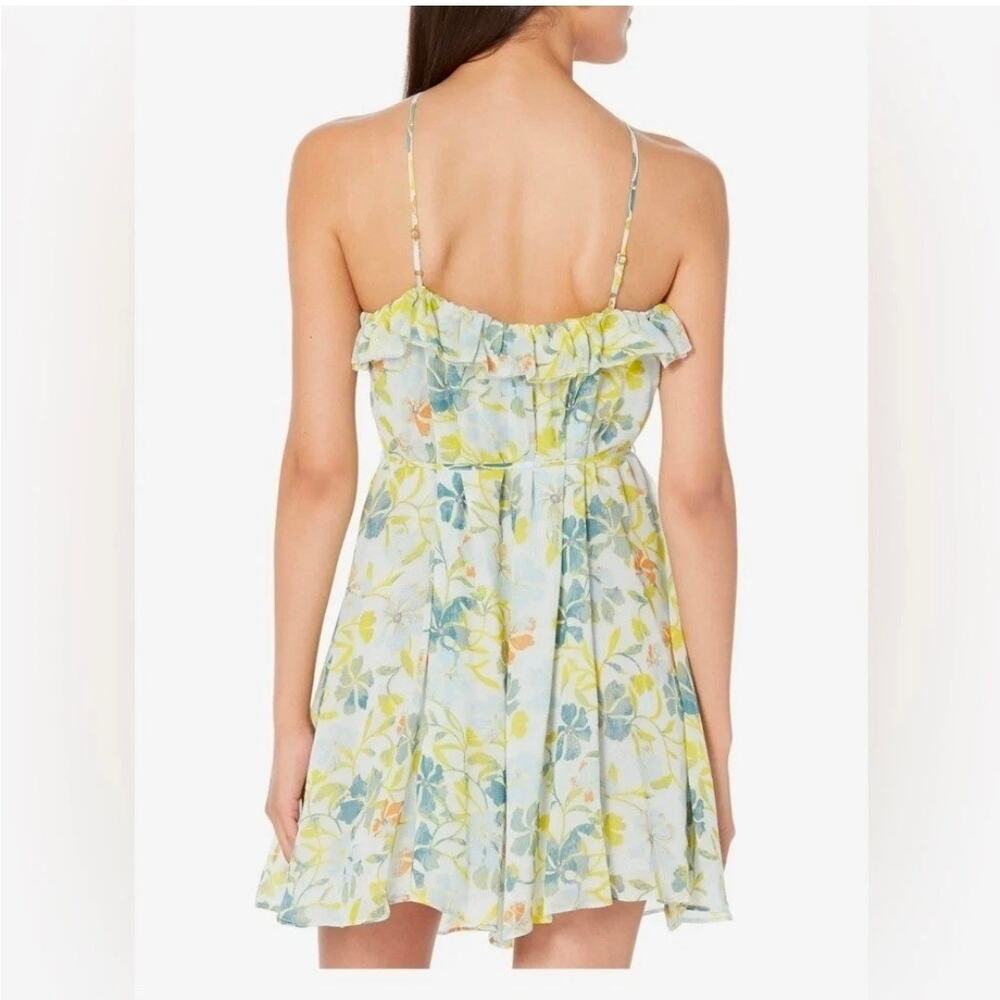 NWT Joie Uma Cerulean Floral Silk Chiffon Halter Dress M - Picture 3 of 10